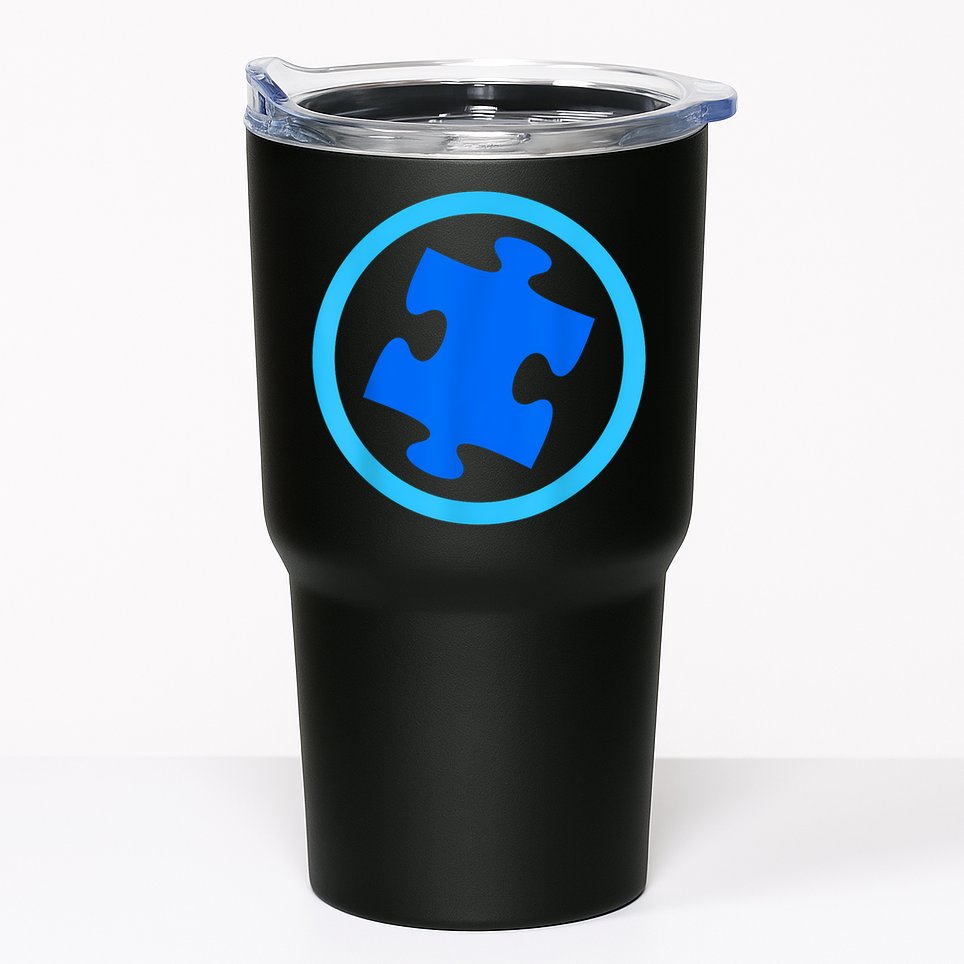 Blue Autism Puzzle for Autism Awareness Tumbler