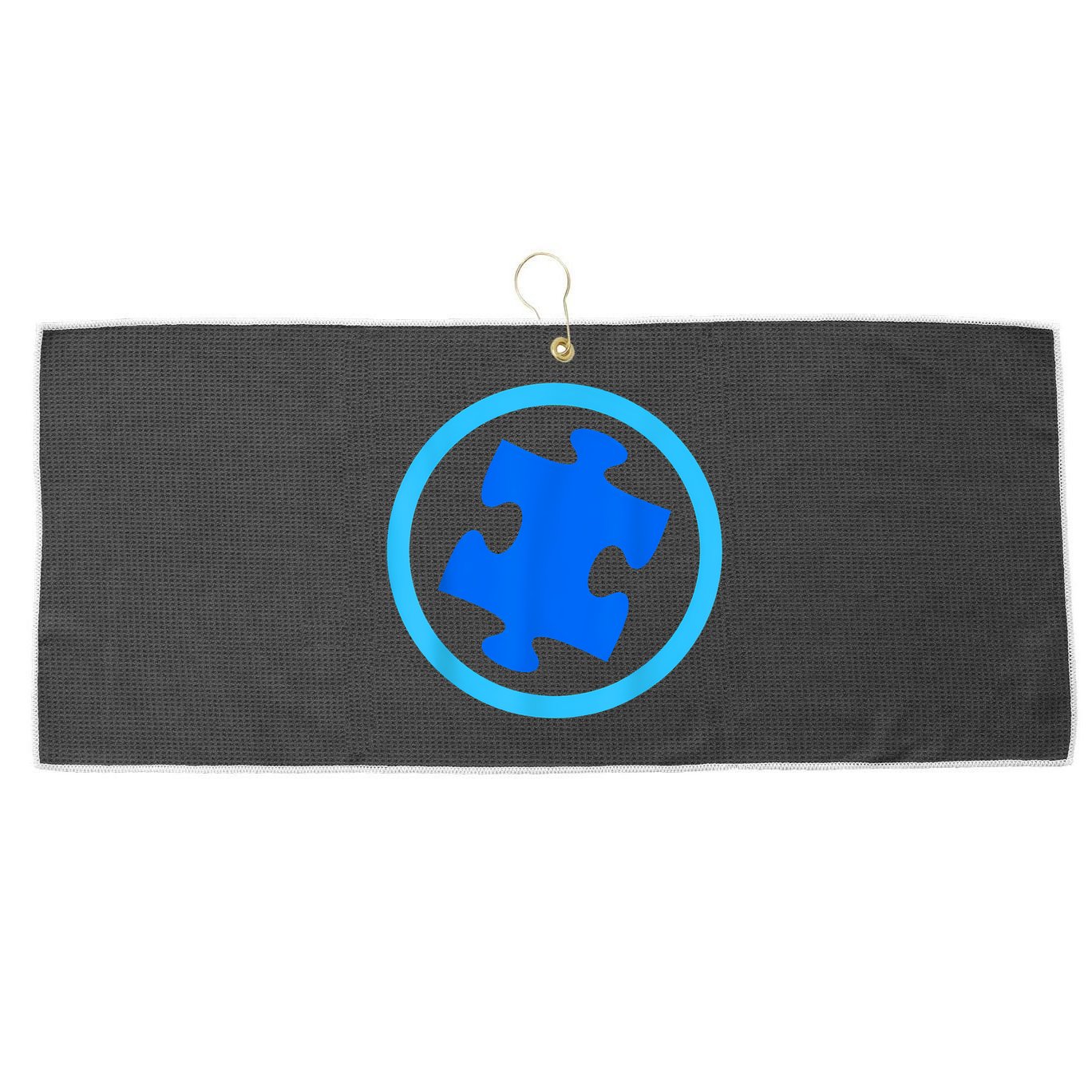 Blue Autism Puzzle for Autism Awareness Large Microfiber Waffle Golf Towel
