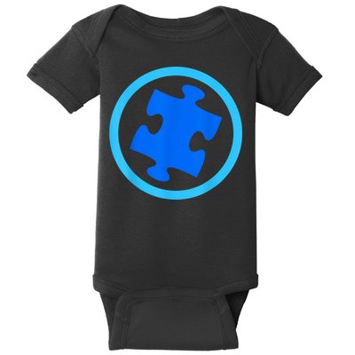 Blue Autism Puzzle for Autism Awareness Baby Bodysuit