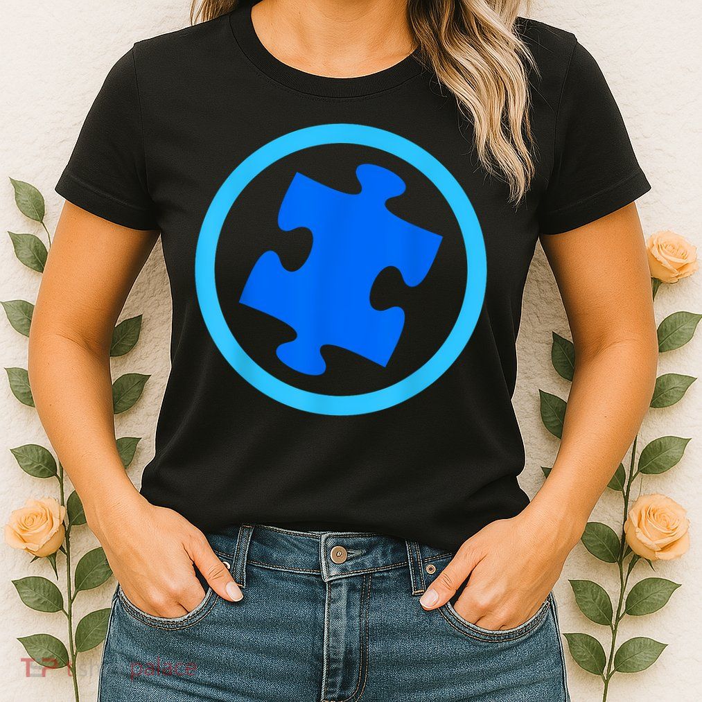 Blue Autism Puzzle for Autism Awareness Womens T-Shirt