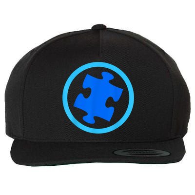 Blue Autism Puzzle for Autism Awareness Wool Snapback Cap