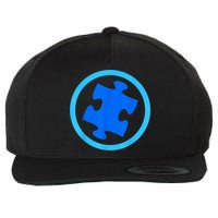 Blue Autism Puzzle for Autism Awareness Wool Snapback Cap