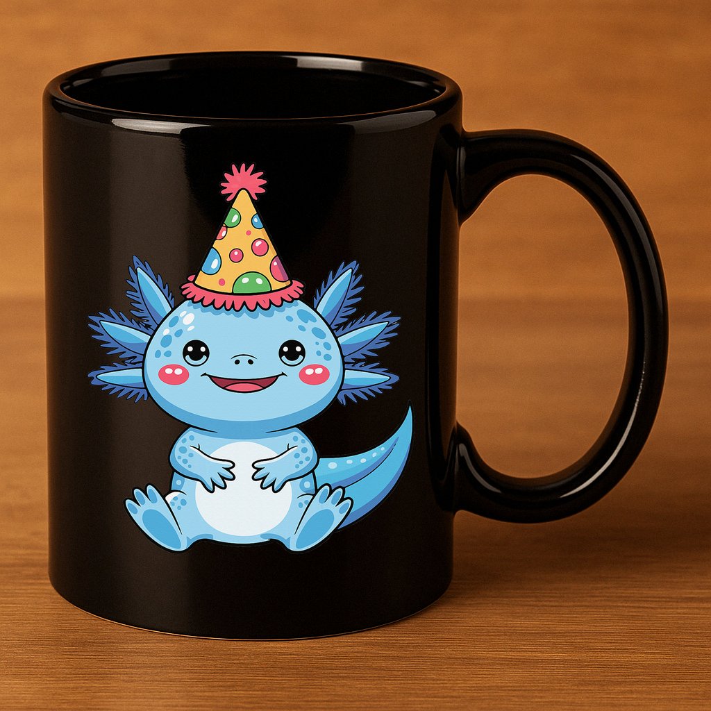 Birthday Axolotl Party Gift 11oz C Handle Ceramic Mug