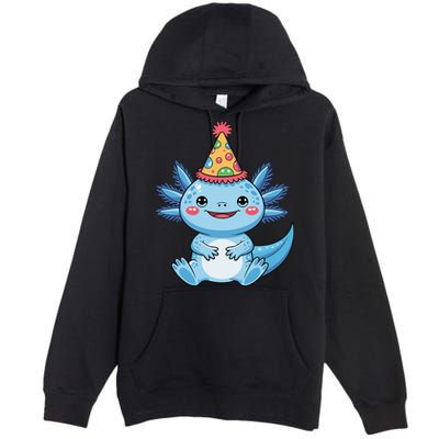 Birthday Axolotl Party Gift Premium Pullover Hoodie