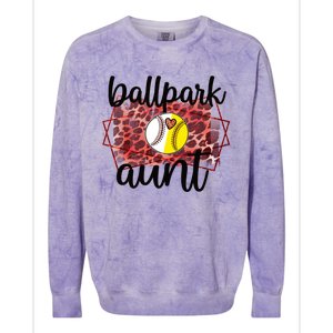 Ballpark Aunt Proud Baseball Softball Player Auntie Gift Colorblast Crewneck Sweatshirt