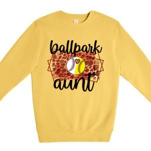 Ballpark Aunt Proud Baseball Softball Player Auntie Gift Premium Crewneck Sweatshirt