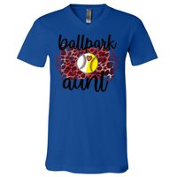 Ballpark Aunt Proud Baseball Softball Player Auntie Gift V-Neck T-Shirt