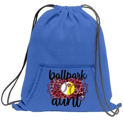 Ballpark Aunt Proud Baseball Softball Player Auntie Gift Sweatshirt Cinch Pack Bag