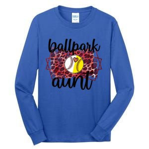 Ballpark Aunt Proud Baseball Softball Player Auntie Gift Tall Long Sleeve T-Shirt