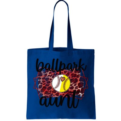 Ballpark Aunt Proud Baseball Softball Player Auntie Gift Tote Bag