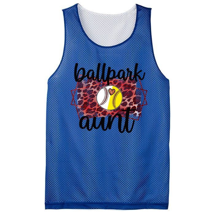 Ballpark Aunt Proud Baseball Softball Player Auntie Gift Mesh Reversible Basketball Jersey Tank