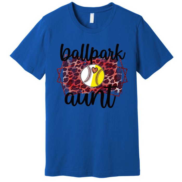 Ballpark Aunt Proud Baseball Softball Player Auntie Gift Premium T-Shirt