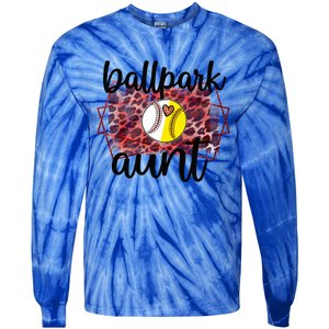 Ballpark Aunt Proud Baseball Softball Player Auntie Gift Tie-Dye Long Sleeve Shirt