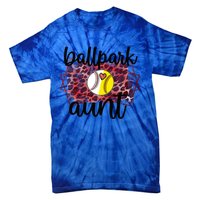 Ballpark Aunt Proud Baseball Softball Player Auntie Gift Tie-Dye T-Shirt