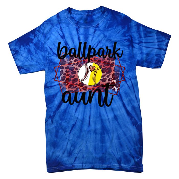 Ballpark Aunt Proud Baseball Softball Player Auntie Gift Tie-Dye T-Shirt