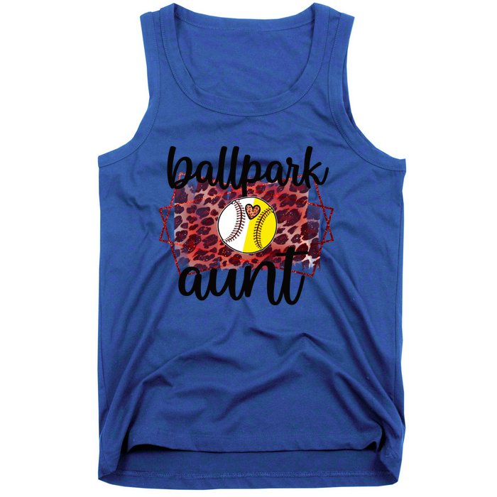 Ballpark Aunt Proud Baseball Softball Player Auntie Gift Tank Top