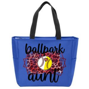 Ballpark Aunt Proud Baseball Softball Player Auntie Gift Zip Tote Bag