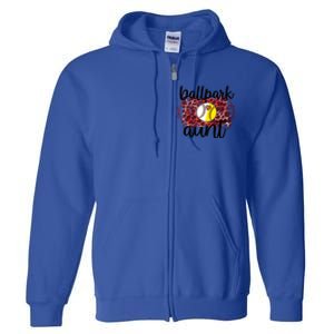 Ballpark Aunt Proud Baseball Softball Player Auntie Gift Full Zip Hoodie