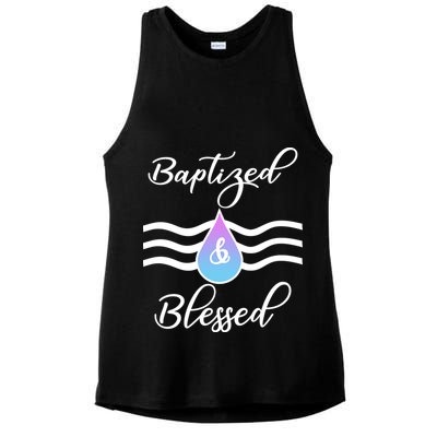 Baptized And Blessed  Ladies PosiCharge Tri-Blend Wicking Tank