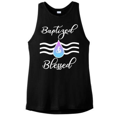 Baptized And Blessed  Ladies PosiCharge Tri-Blend Wicking Tank