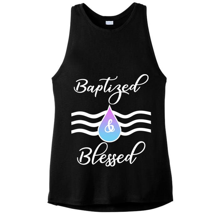 Baptized And Blessed  Ladies PosiCharge Tri-Blend Wicking Tank