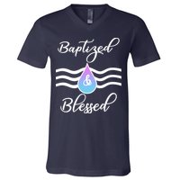 Baptized And Blessed  V-Neck T-Shirt