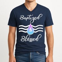 Baptized And Blessed  V-Neck T-Shirt