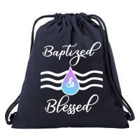 Baptized And Blessed  Drawstring Bag