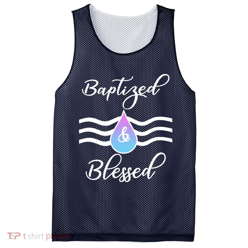 Baptized And Blessed  Mesh Reversible Basketball Jersey Tank