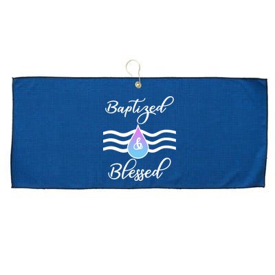Baptized And Blessed  Large Microfiber Waffle Golf Towel