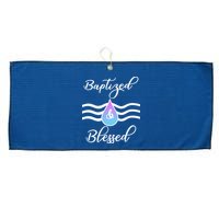 Baptized And Blessed  Large Microfiber Waffle Golf Towel