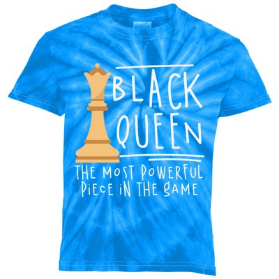 Black African Queen The Most Powerfull Piece Melanin Gift Kids Tie-Dye T-Shirt