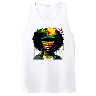 Black Afro Queen Melanin Dripping African Juneteenth PosiCharge Competitor Tank