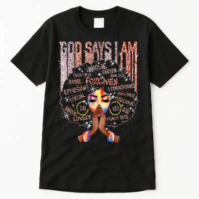 Black Afro Queen Melanin Dripping African Womens Juneteenth Tall T-Shirt
