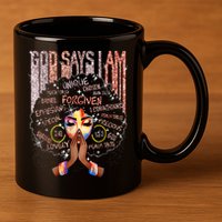 Black Afro Queen Melanin Dripping African Womens Juneteenth 11oz C Handle Ceramic Mug