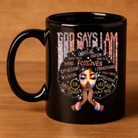 Black Afro Queen Melanin Dripping African Womens Juneteenth 11oz C Handle Ceramic Mug