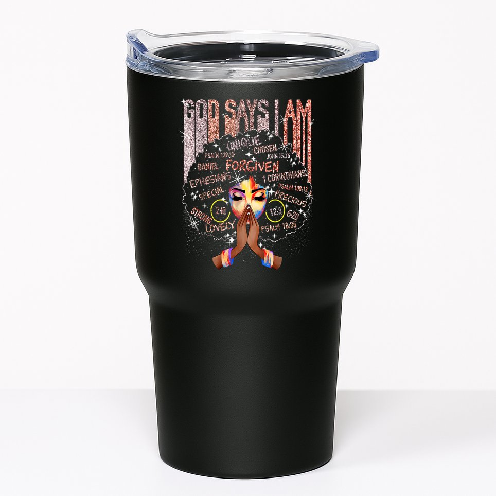 Black Afro Queen Melanin Dripping African Womens Juneteenth Tumbler