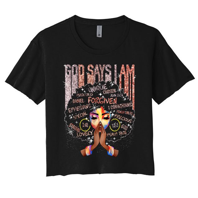 Black Afro Queen Melanin Dripping African Womens Juneteenth Crop Top