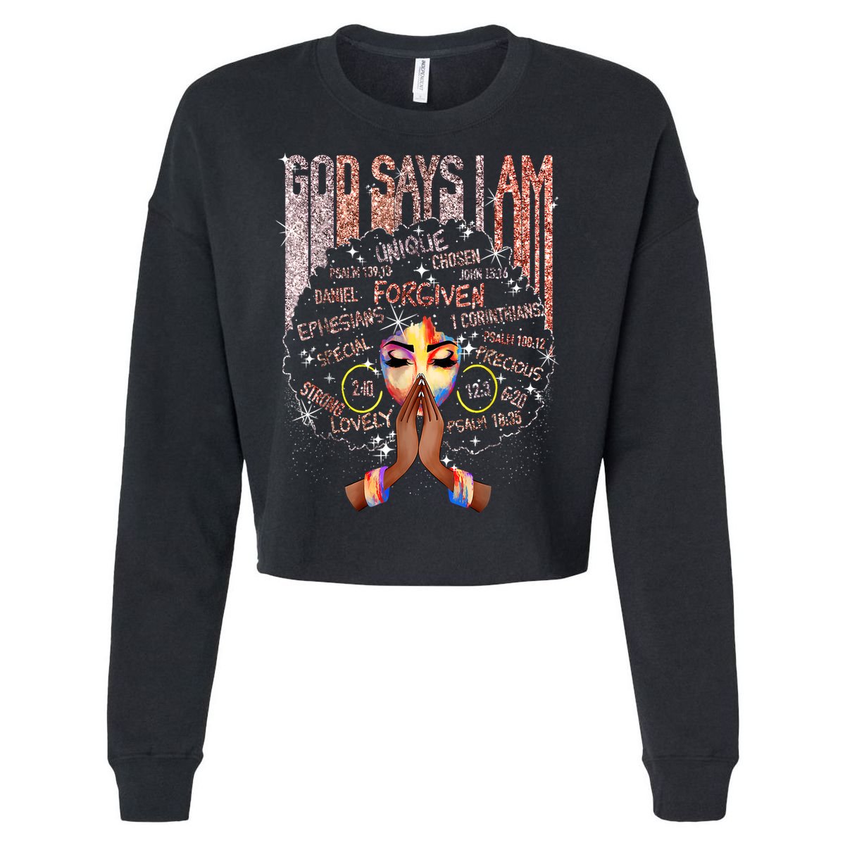 Black Afro Queen Melanin Dripping African Womens Juneteenth Cropped Pullover Crew
