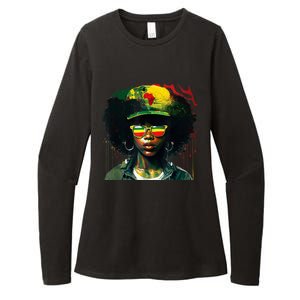 Black Afro Queen Melanin Dripping African Womens Juneteenth Womens CVC Long Sleeve Shirt