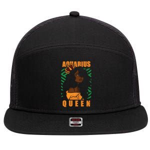 Bday Aquarius Queen Gift 7 Panel Mesh Trucker Snapback Hat