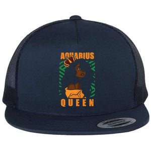 Bday Aquarius Queen Gift Flat Bill Trucker Hat