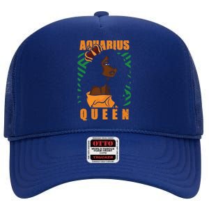 Bday Aquarius Queen Gift High Crown Mesh Back Trucker Hat