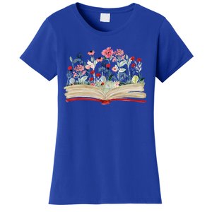 Bookworm Avid Reader Flowers Literature Meaningful Gift Book Reading Cool Gift Women's T-Shirt