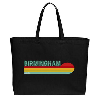 Birmingham Alabama Retro Sunset Cotton Canvas Jumbo Tote