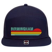 Birmingham Alabama Retro Sunset 7 Panel Mesh Trucker Snapback Hat