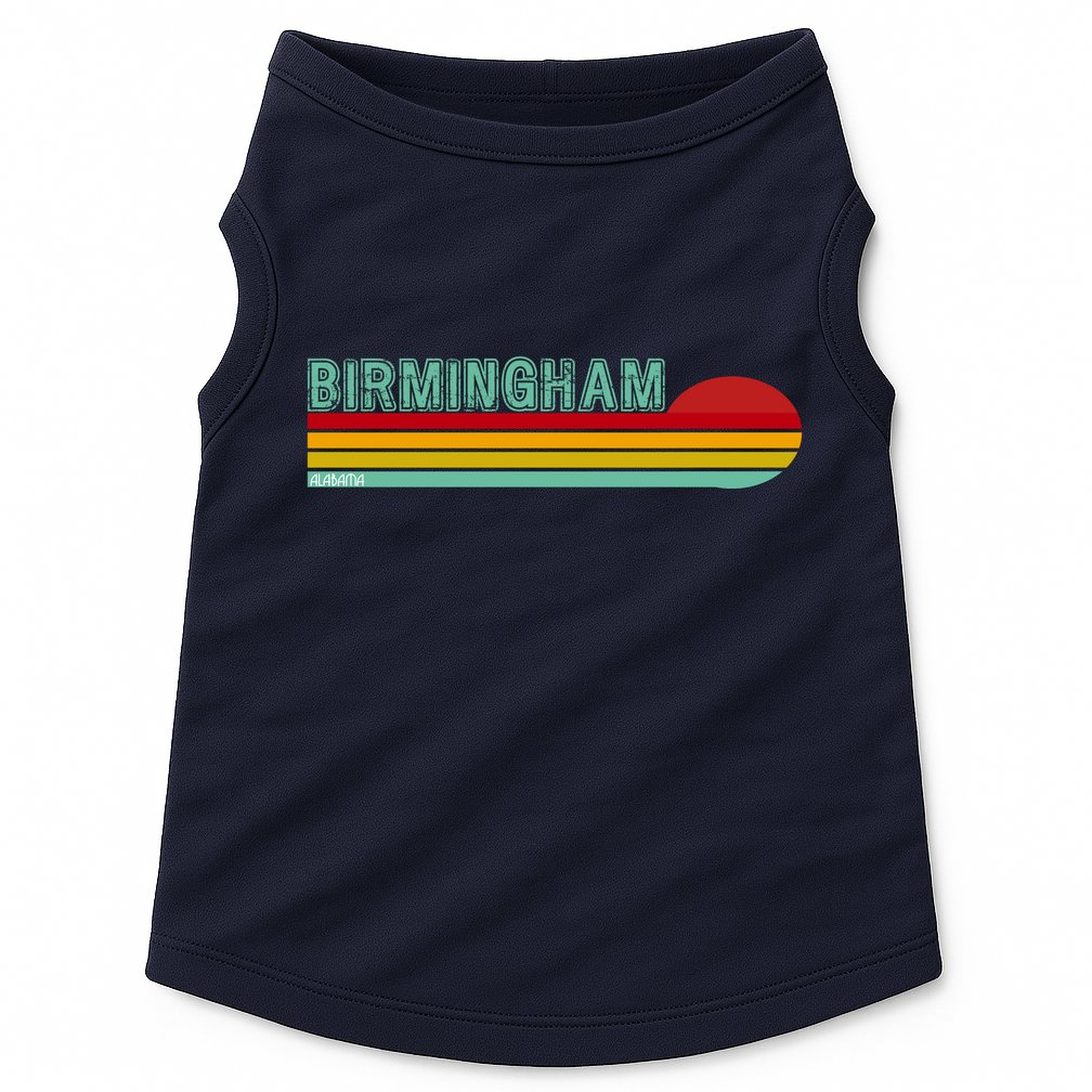 Birmingham Alabama Retro Sunset Doggie Tank