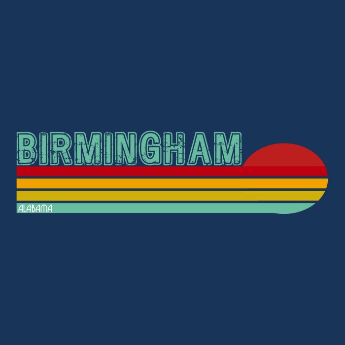 Birmingham Alabama Retro Sunset Tie-Dye T-Shirt