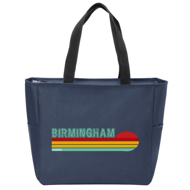 Birmingham Alabama Retro Sunset Zip Tote Bag
