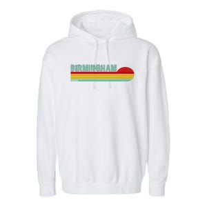 Birmingham Alabama Retro Sunset Garment-Dyed Fleece Hoodie